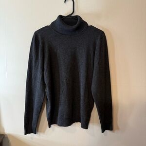 Premise Gray Turtleneck Sweater with Cowl Neck